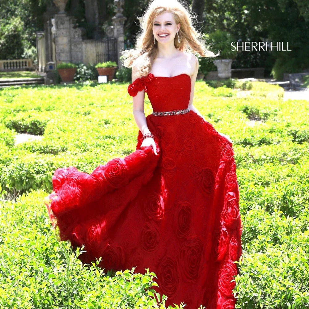 Sherri Hill Red Dress Gown Size 6 Style 21361